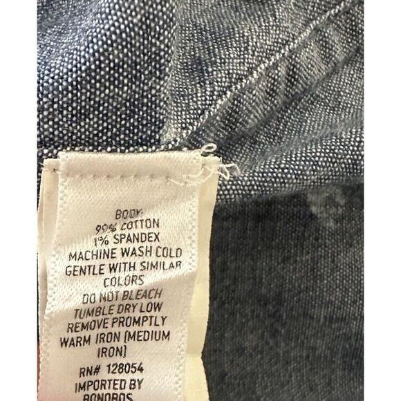 Bonobos Chambray Skeleton Fish Print Men's Button Shirt Size Medium Slim Fit - Picture 6 of 8